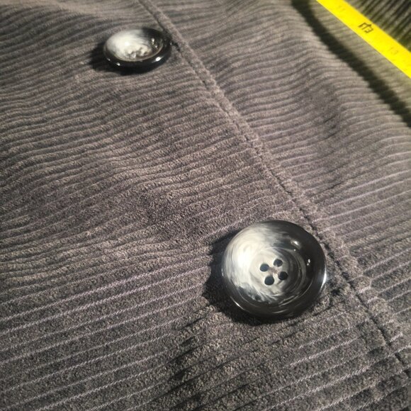 Jones New York Signature Corduroy Gray Button-Up Women's Peacoat - Size S - Picture 9 of 15